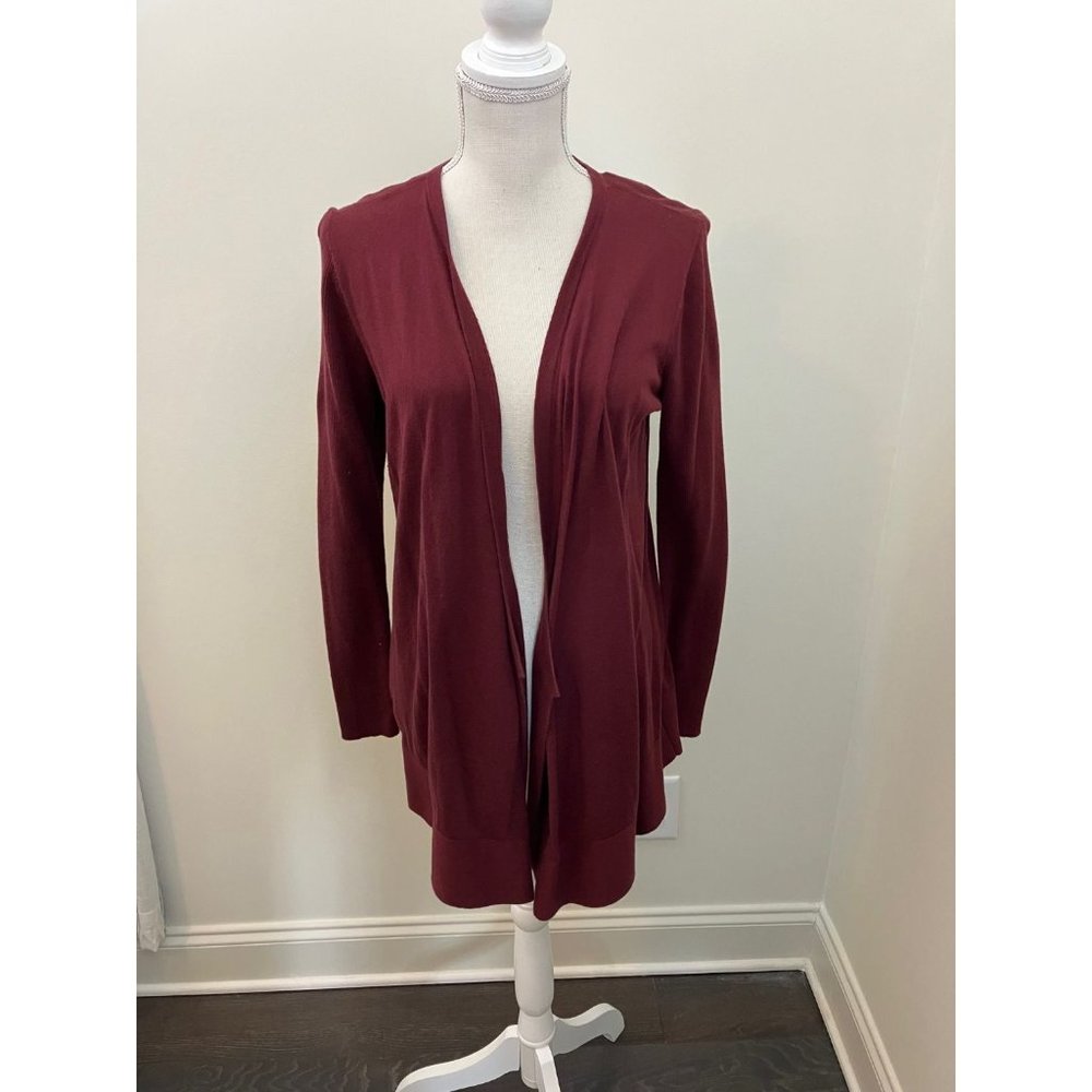 LOFT Outlet Burgundy Open Cardigan Size Medium